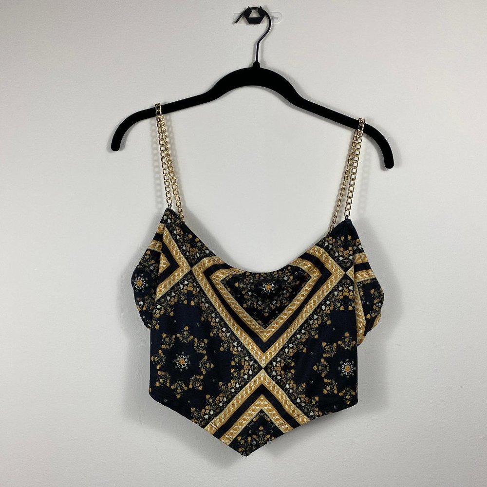 Gold Chained Crop Bandana Top